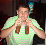 Me with two la bombas (drinks) in IBIZA