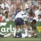gazza celebrating with england team-mates after scoring his wonder goal against scotland guring euro96