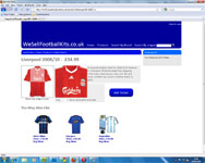 screenshot of wesellfootballkits.co.uk
